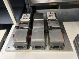 (3) 4” Double Vise, Chick MBAS1040, mounted on carrier plate