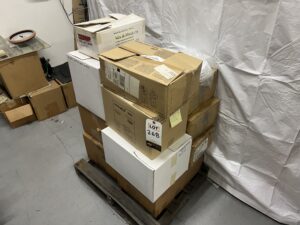 Large Lot of Clean Room Supplies (smocks/lab coats, hair nets, shoe covers, wipes, etc)