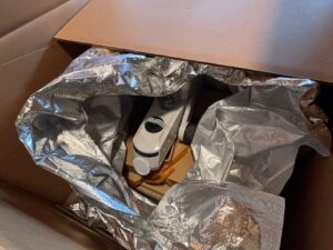 Mitutoyo measuring microscope inside its protective packaging