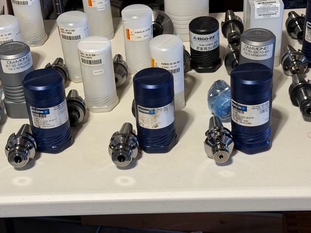 SCHUNK tool holders and packaged Sandvik tooling in the available lot